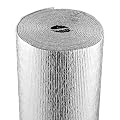 VEVOR Double Reflective Insulation Roll, Foam Core Radiant Barrier, 3.2 mm 48 in x 25 ft, Double-Sided Aluminum Foil EPE Foam Heat Reflective Shield, Thermal Insulation Roll for Window RV Roof