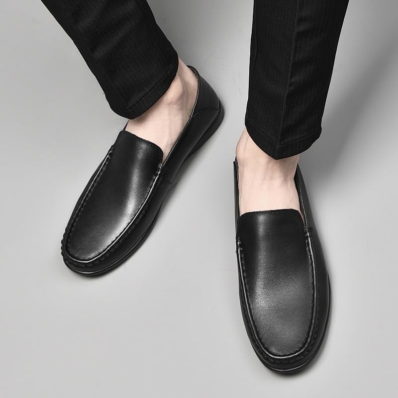 Men's Loafers Solid Color Leather Round Toe Loafer Shoes Flexible Resistant Comfortable Prom Slip On4