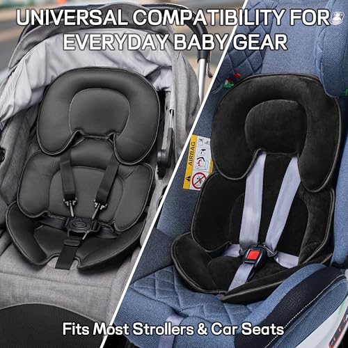 Universal Baby Seat Liner – Reversible Infant Car Seat Insert & Stroller Cushion – Head & Body Support for Newborns – All-Season Soft Pad for Swings, High Chairs, Travel – Gift-Ready, Machine Washable - Thumbnail 4