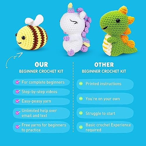 papasgix Beginner Crochet Kit, Complete Animal Crochet Yarn Set - Image 2