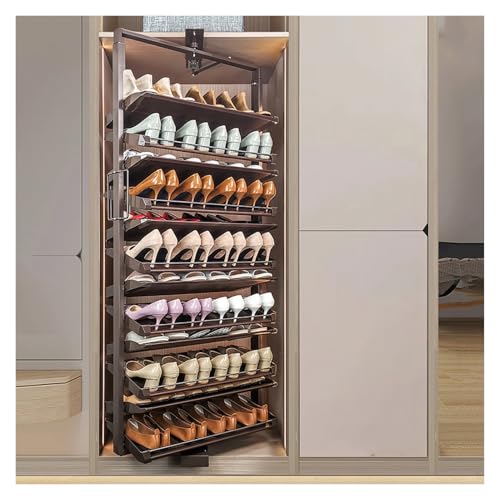 Este Zapatero de Altura Ajustable, con Estante Vertical Giratorio, Armario extraíble Que Ahorra Espacio y Organizador Multicapa para el hogar, Zapatos y Accesorios.