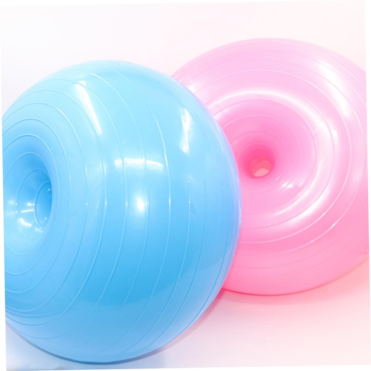 GALPADA Rosa Donut Gymnastikball aus PVC Explosionsgeschützt und Griffig mit Luftpumpe für Zuhause und Krafttraining 1 Stück