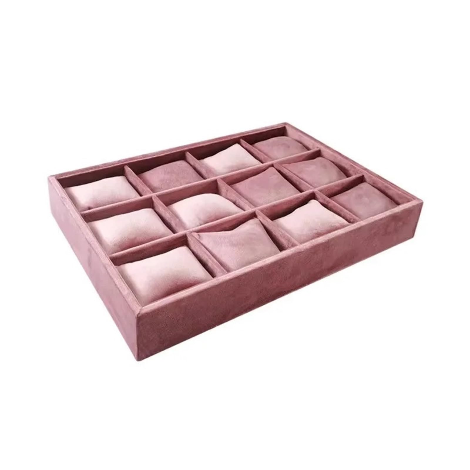 Présentoir à bijoux en velours rose Générique avec 12 panneaux pour montres et bracelets