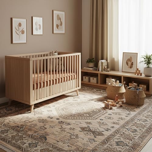 Image of nuLOOM Darby Beige Medallion Washable Area Rug, 3' x 5'
