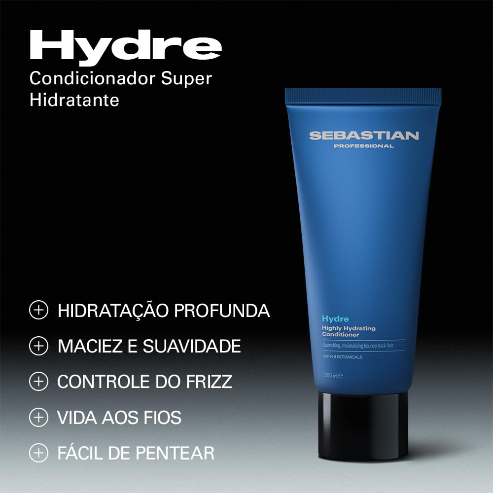 Sebastian Professional Hydre | Condizionatore Idratante Professionale | Idratazione Intensa e Nutrizione | Disaggrega e Controlla il Crespo, per Capelli secchi e crespi, 200 ml