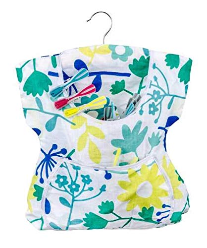 WENKO Robe porte-pinces à linge - pour 125 pinces à linge environ, Coton, 33 x 45 x 1 cm, Multicolore