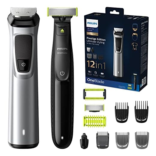 Philips 12-i-1 premium multigroomingset - Multigroom & OneBlade - Styling för ansikte, har och kropp - Skäggtrimmer, harklippare, kroppstrimmer, öra och näsharstrimmer