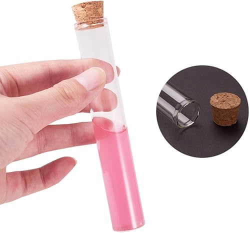 Miniatura 3 de BENECREAT Paquete de 20 tubos de vidrio de 1.0 fl oz (1.0 fl oz) transparentes para decoración con tapones de corcho para artes, manualidades y