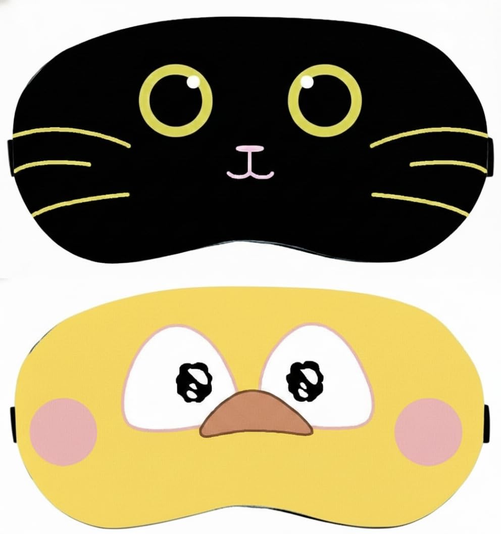 Cooling Gel Eye Mask for Sleeping (Pack of 2) – Soft Blackout Sleep Mask for Kids, Women & Men – Cold Therapy Compress for Puffy Eyes, Dark Circles, Migraines & Travel Nap – Cute Cat & Chick Designs-image-21