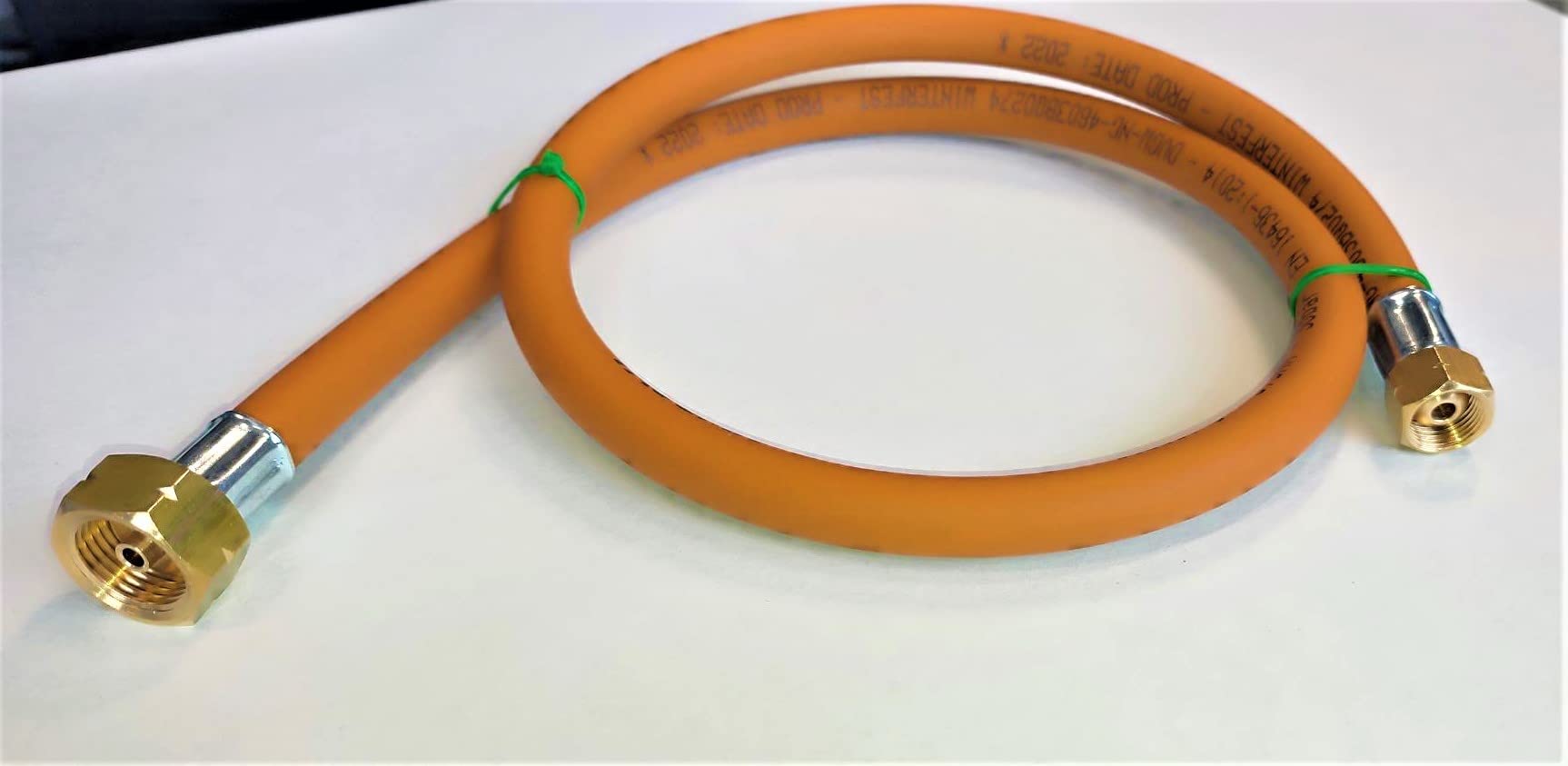 Propan Butan Umfüllschlauch Gasschlauch 80cm (0.8m) | 30 bar | Ø6.3mm | 21.8" - 3/8" Zoll LKS Anschluß | bis -30°C | Propangasschlauch | Gas Hose für Camping, Gasgrillgeräte
