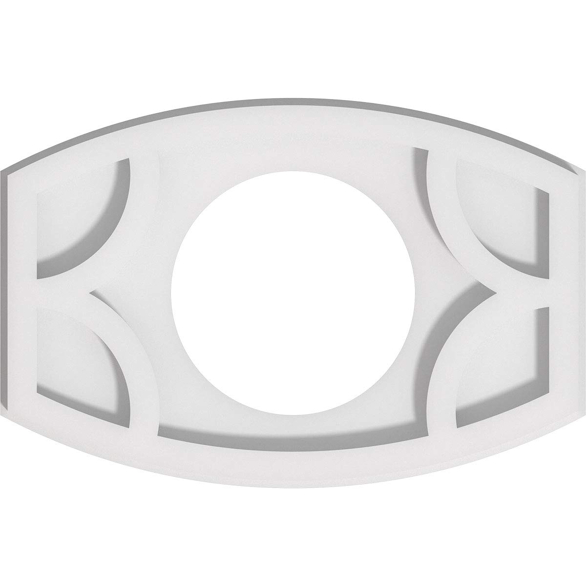 Ekena Millwork CMP12X8KY-05000 Kailey Architectural Grade PVC Contemporary Urethane Ceiling Medallions 12"W x 8"H x 5"ID x 6 1/2"C x 1"P