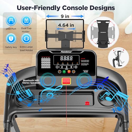 Image of 2.5HP Folding Incline Treadmill, Electric Treadmill for Home