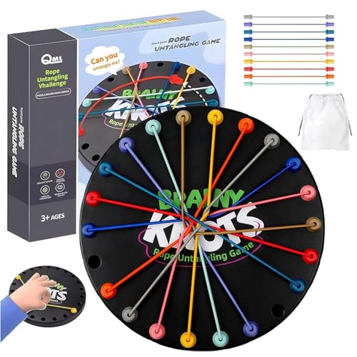 Rope Challenge Brainy Knots Logik Spiele, Buntes Gedrehtes Seil Sortier Puzzlespiel, Geduldspiele für Kinder, Logik Spiele Knot für Kinder ab 3 Geschicklichkeitsspiel Lernspiel für die ganze Familie