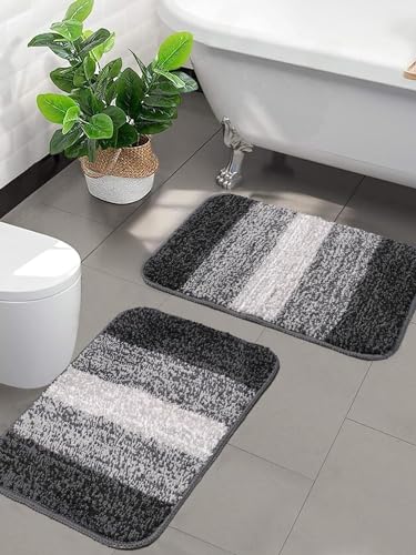 Status microfiber memory foam door mat black and white at kitchen sink — best cushioned door mats for home