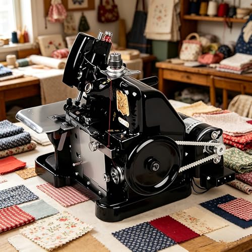 WDDEYYDS Máquina de Coser Remalladora Sobrehiladora, Máquinas Sobrehiladoras y Remalladoras de 250W, Longitud de Puntada Ajustable y 3000 Puntadas por Minuto, con Capacidad de 3 Puntadas Black