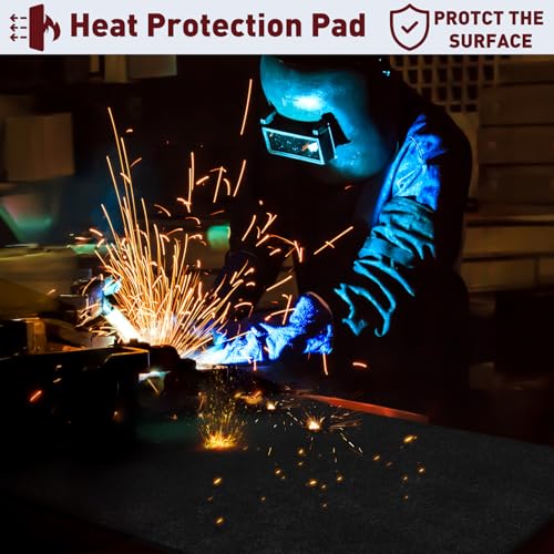 Image of Large 40x40Inch Welding Blanket Pad Fireproof Flame Retardant Fabric for Stove Wick | 5mm Thick Carbon Felt Heat Resistant Mat for Industrial, Smoker, Soldering, Firepit, Grill & Welding Applications