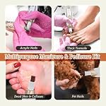 PELCAS Electric Toenail Grinder for Thick Toenails, 5 Speeds Manicure and Pedicure Kit, Cordless Nail Drill with LED Light, Electric Nail File for Human, Pet, Thick Toenails, Natural & Acrylic Nails - Image 4