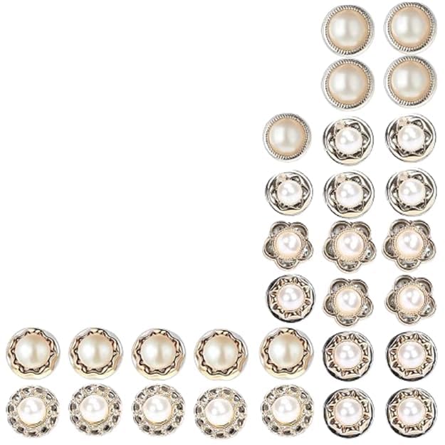 Image of ARLICORPING 20Pcs Women Shirt Brooch Pearl No Sew Button Pins Instant Jeans Safety Pin