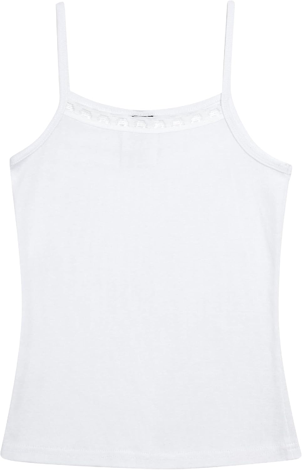 dELiA*s Toddler Girls Camisole - 6 Pack 100% Cotton White Tank Top - Spaghetti Strap Cami Undershirt for Girls (Sizes 2T-4T)