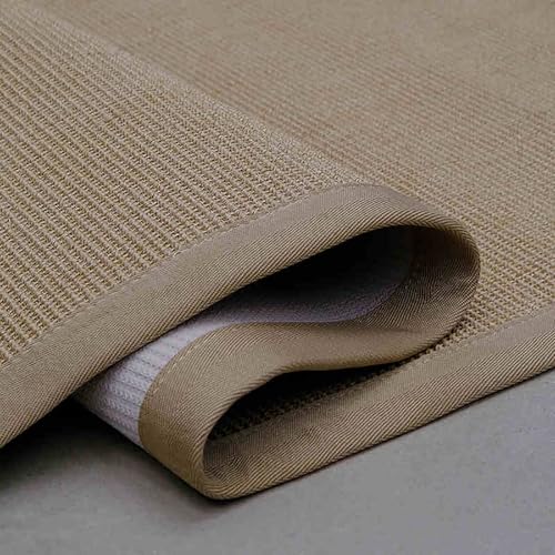 MESCXTY Alfombra Moderna de Yute Trenzado,con Textura Gruesa,de Color Liso y Base Antideslizante,Ideal para Dormitorio,Sala de Estar,balcón,Mesa de Centro(130x190cm(51x75inch), A)