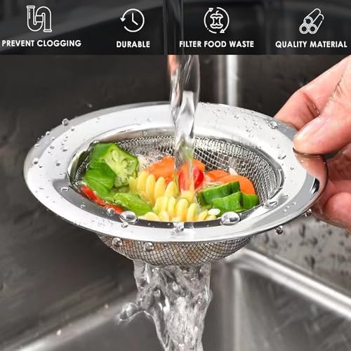 Colador de acero inoxidable para fregadero 2 piezas miniatura 4