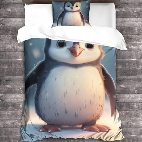 Parure de lit pingouin rigolo, idée cadeau idéale pour ado