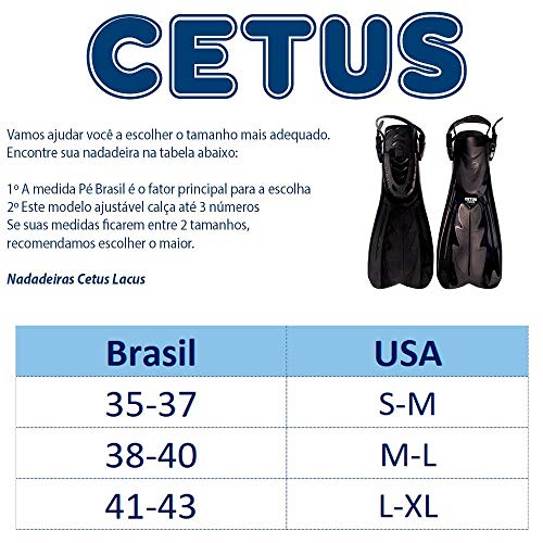 Nadadeira de Mergulho Cetus Lacus - Preto 41-43