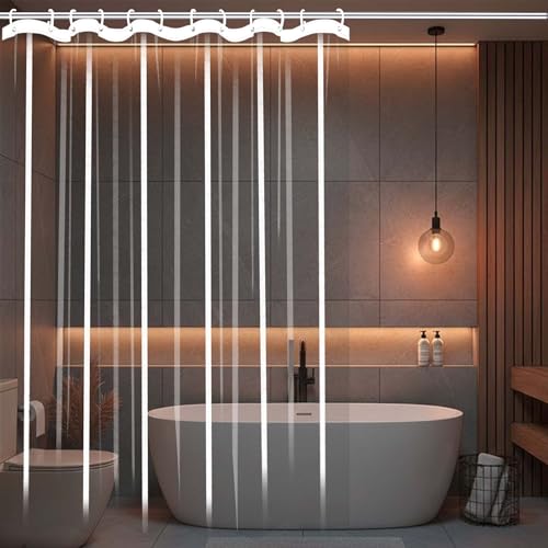Rideau douche anti moisissure transparent pour stopper les fuites d'eau