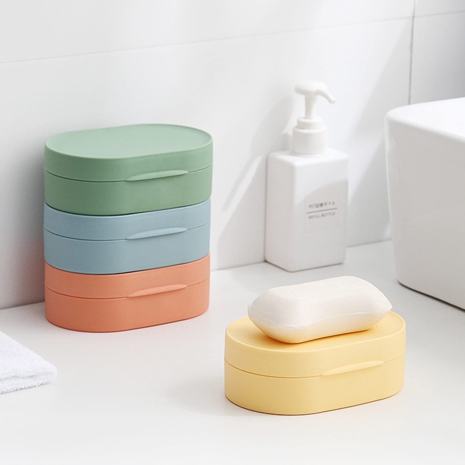 Travel Soap Container, 2 PCS Soap Travel Case Soap Container, Multicolor Plastic Travel Soap Holder, Bar Soap Travel Container by Metboltpan (2, 4.92x3.15x1.57)