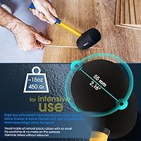 S&R Gummihammer Klein Schwarz 55mm, 450g Camping Hammer Schonhammer Pflasterhammer Rückschlagfrei - zuverlässig für Fliesen, Möbel und Fenster - GS Siegel sowie TÜV geprüft – Ansicht 3