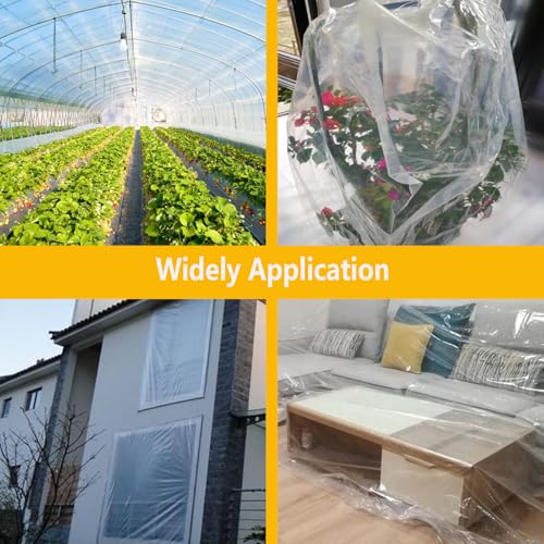 Poyee NM-0202-6S Greenhouse Plastic Sheeting 6.5X10Ft Clear Greenhouse Covering Plastic Heavy Duty Waterproof Greenhouse Film thumb #6