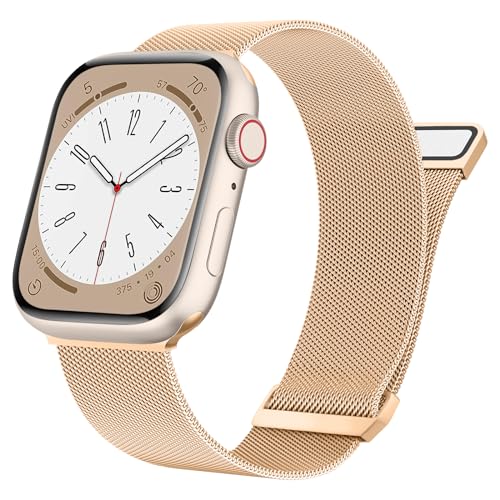 Image of Meliya Metal Straps Compatible for Apple Watch Strap 38mm 40mm 41mm 42mm 44mm 45mm 46mm 49mm Women Men, Adjustable Mesh Loop Magnetic Milanese Band for iWatch Series 10 9 8 7 6 5 4 3 2 1 SE