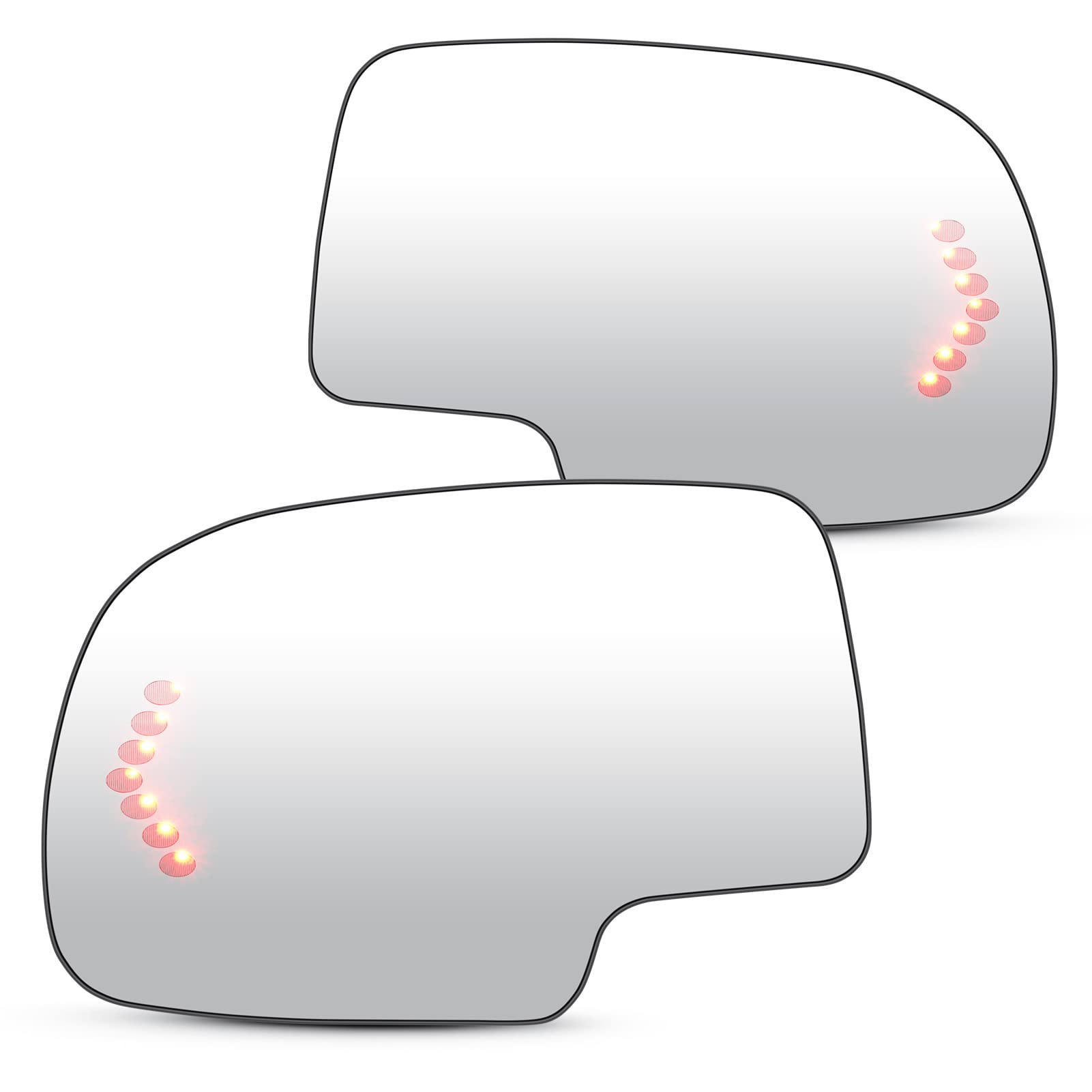 Left & Right Side Heated Mirror Glass with Turn Signal fit for 2003-2006 Cadillac Escalade ESV EXT Chevy Avalanche Silverado Suburban Tahoe for GMC Sierra Yukon Classic 1500 2500 3500 HD 2 PIN & 4 PIN