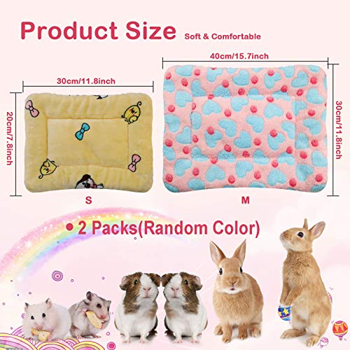 Rypet Small Animal Bed 2Pcs - Guinea Pig Bed House Winter Warm Fleece Sleep Pad For Hamster Squirrel Hedgehog Chinchilla And Other Small Animals, Random Color #TOP1