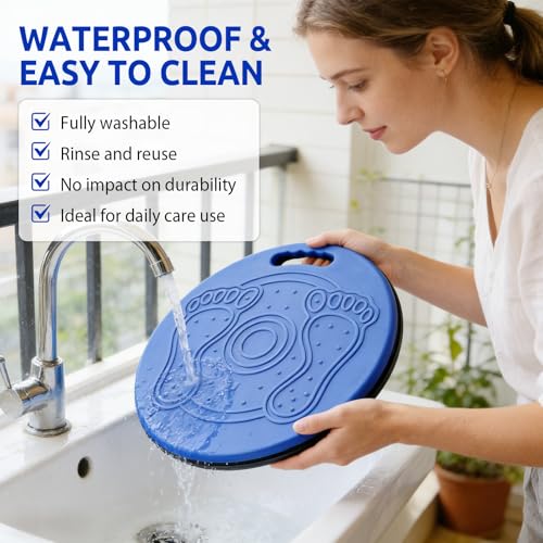 Drehscheibe Umsetzhilfe, Tragbare Anti-Rutsch Transfer Disc Mit Doppelter Struktur, ABS+Engineering Kunststoff, Wasserfest, Mit Handgriff,150 Kg, Der Häuslichen Pflege Mobility Aid Transfer Disc(Blue)