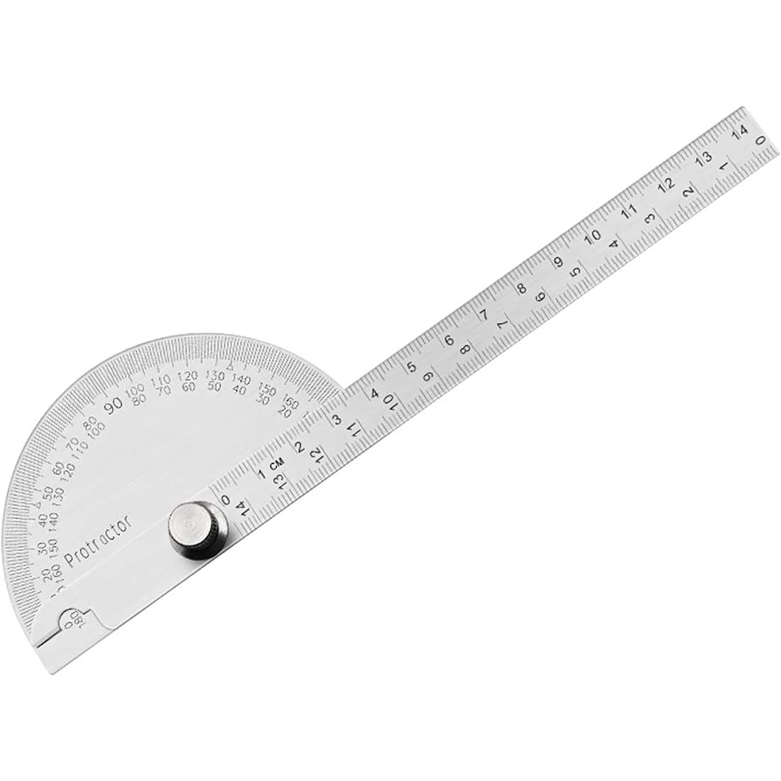 Goniometro, 0-180° Goniometro Metallo Con Vite Di Bloccaggio Regolabile,Ajustable Goniometro In Acciaio Inox Universale Con Scala Righello Per Falegname Scuola Marcatura Disegno Pittura Diy