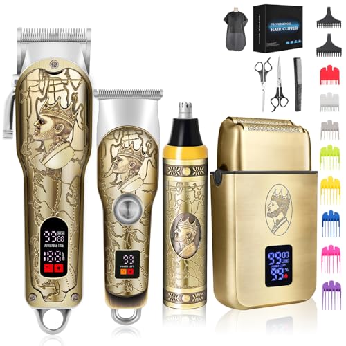 INTRO WILD プロフェッショナルヘアクリッパー 男性用バリカンとトリマーセット、コードレスバリカン、ヘアカットマシン LEDディスプレイ付き 理髪師 メンズ グルーミングキットの商品画像（Amazon）