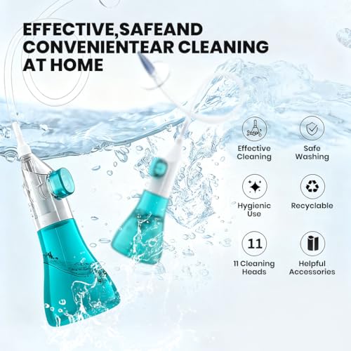 Image of HANNEA Ear Cleaning Spray Kit, Ear Wax Removal Tool with Water Bottle, Safe & Gentle Ear Irrigation Cleaner Tool for Adults & Kids, Reusable Ear Care Cleaning Set with Nozzle & Cup