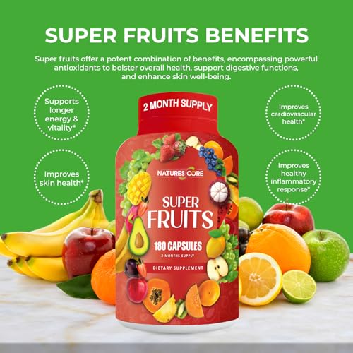 Nature's Core Fruit and Veggie Supplement - 360 Fruit and Veggie Capsules -100% Whole Super Fruit and Super Vegetable Supplements & Vitamin, Made in USA, Soy Free, Vegan- (180 Count Pack of 2) - Image 7