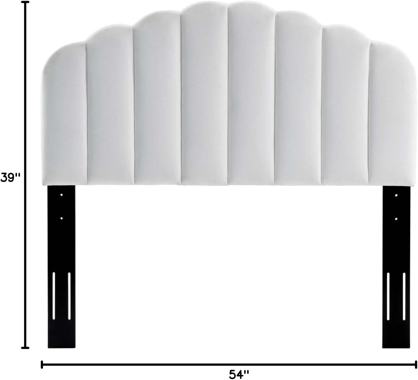 Modway Veronique Twin Modern Performance Velvet Headboard in White