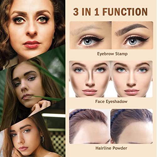 Eyebrow Stamp Stencil Kit, Eye Brow Stamping And Shaping Kit, One Step Brow Stamp Kit With 10 Reusable Perfect Eyebrow Stencils, 2 Eyebrow Brushes, Long-Lasting Waterproof Eyebrow Makeup(Blonde) #TOP1