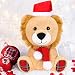 Animali Peluche Vestiti di Natale Chow Peluche Bambola di Peluche Animali Peluche di Natale Peluche Cane di Natale con Cappello da Babbo Natale per Decorazioni, 8 Pollici (Stile Leone)