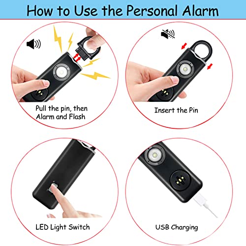 image for Personal Alarm Keychain Safe Sound with Loud 130dB Siren, Rechargeable