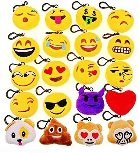 Viliysun Lot de 20 mini porte-clés émoticônes smiley Cover