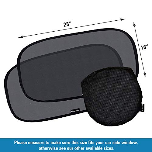 Car Window Shade - (2 Pack) - Xl - 25" X 16" - Cling Car Sun Shade For Windows - Sun, Glare And Uv Rays Protection For Your Child - Baby Car Shades For Side Window By Enovoe #TOP2