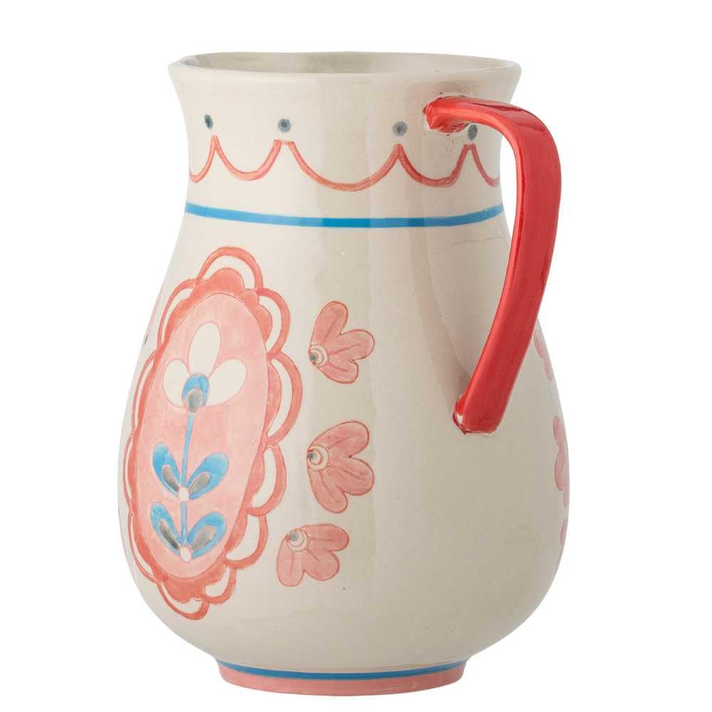 Bloomingville Odina Pichet naturel avec fleurs roses 3,3 l vaisselle