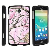 LG Optimus F60 Case, LG Transpyre Case, Full Body Armor Hard Protector Case Cover with Image Design for LG Transpyre VS810PP, LG Tribute LS660, LG Optimus F60 (Verizon, Virgin Mobile, MetroPCS) from MINITURTLE | Includes Clear Screen Protector and Stylus Pen - Pink Hunter Camouflage