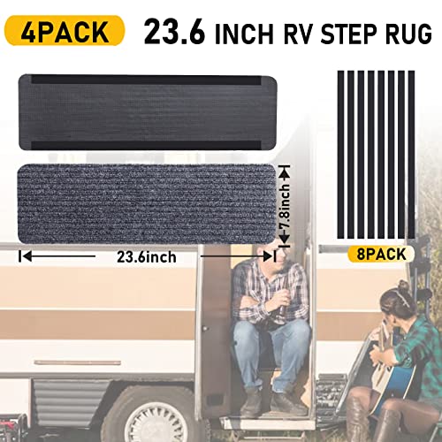 Nitoyo Rv Step Covers Rug 4 Pack 23.6 * 7.8Inch Stair Covers For Rv Mobile Home, Camper, Trailers #TOP2
