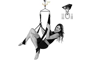 MISSTU Sex Swing, 360 Degree Spinning Sex Swing with Headrest Dual Hook...