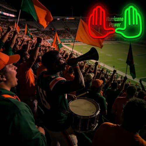 Image of University Neon Sign for Wall Decor Dimmable Football Neon Light for Man Cave Football Spirit Themed Led Light for Campus Bar Party Decor Birthday Gift for University Team Fans Size 11.8*7.4In(A076)